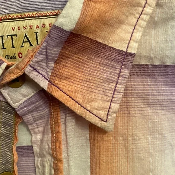 Italia Men's Multicolor Striped Button Down Shirt - Picture 8 of 10